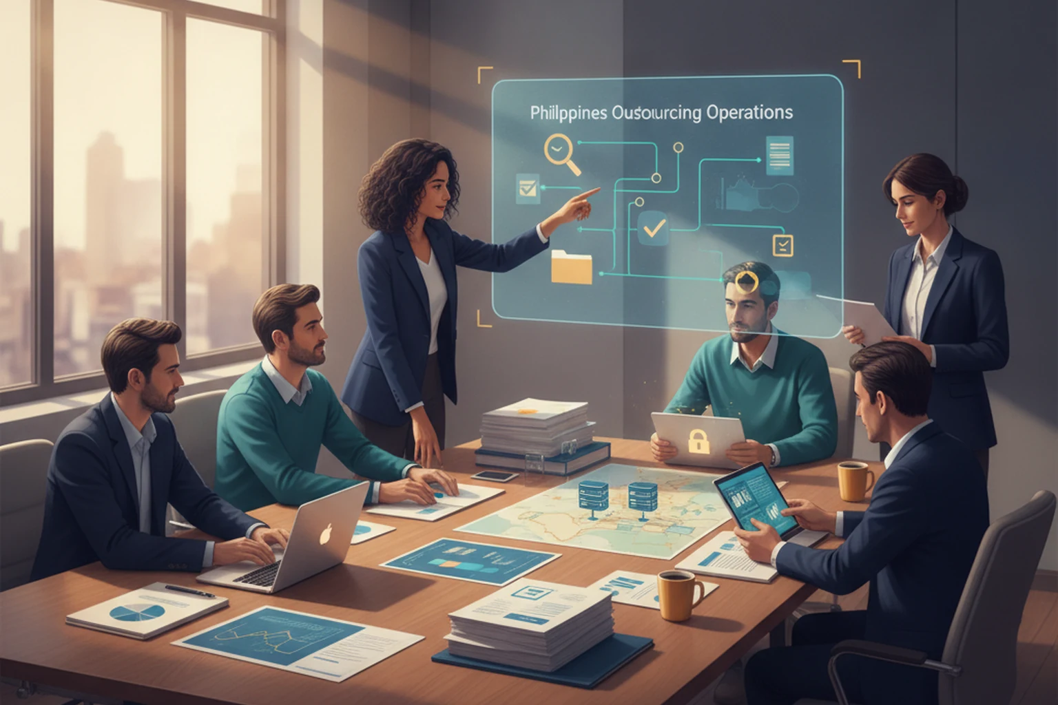 Research Brief: Philippines Outsourcing Operations Review Consistency editorial illustration