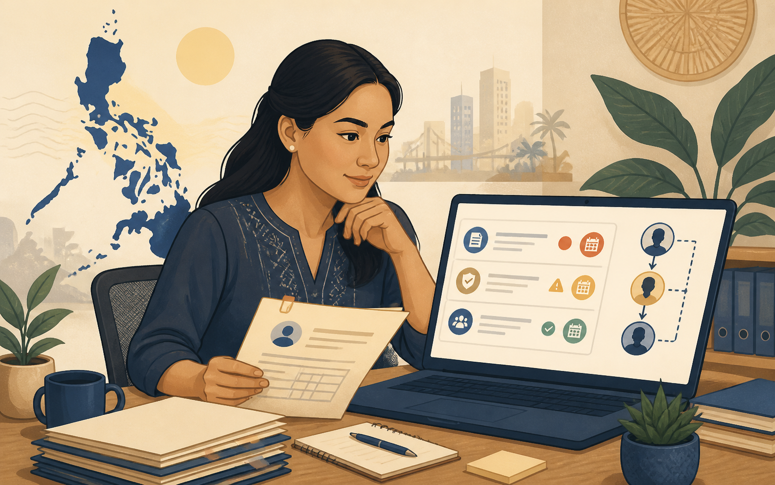 Colleagues reviewing Philippines-based operations research