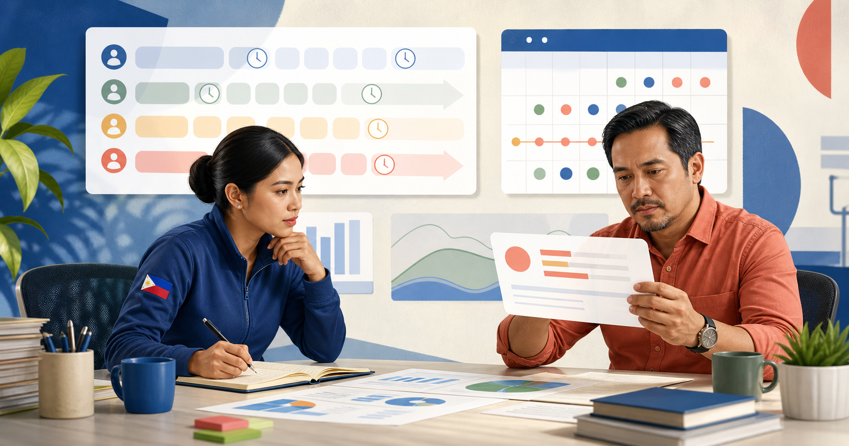 Colleagues reviewing Philippines-based operations research