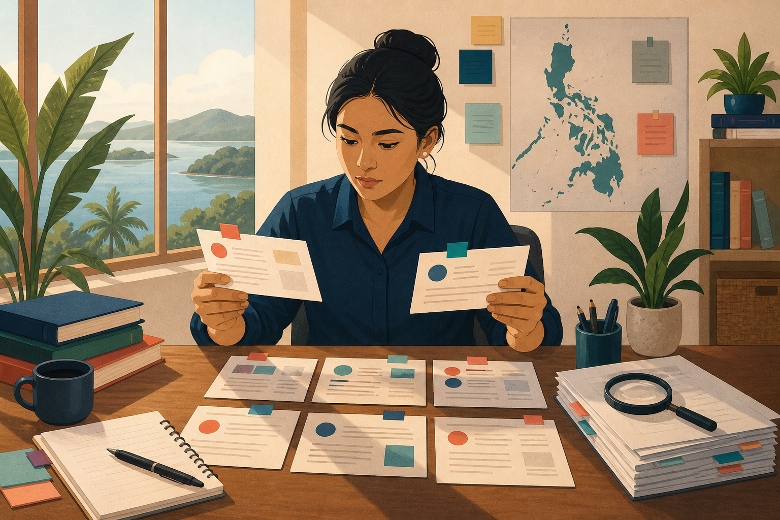 Colleagues reviewing Philippines-based operations research