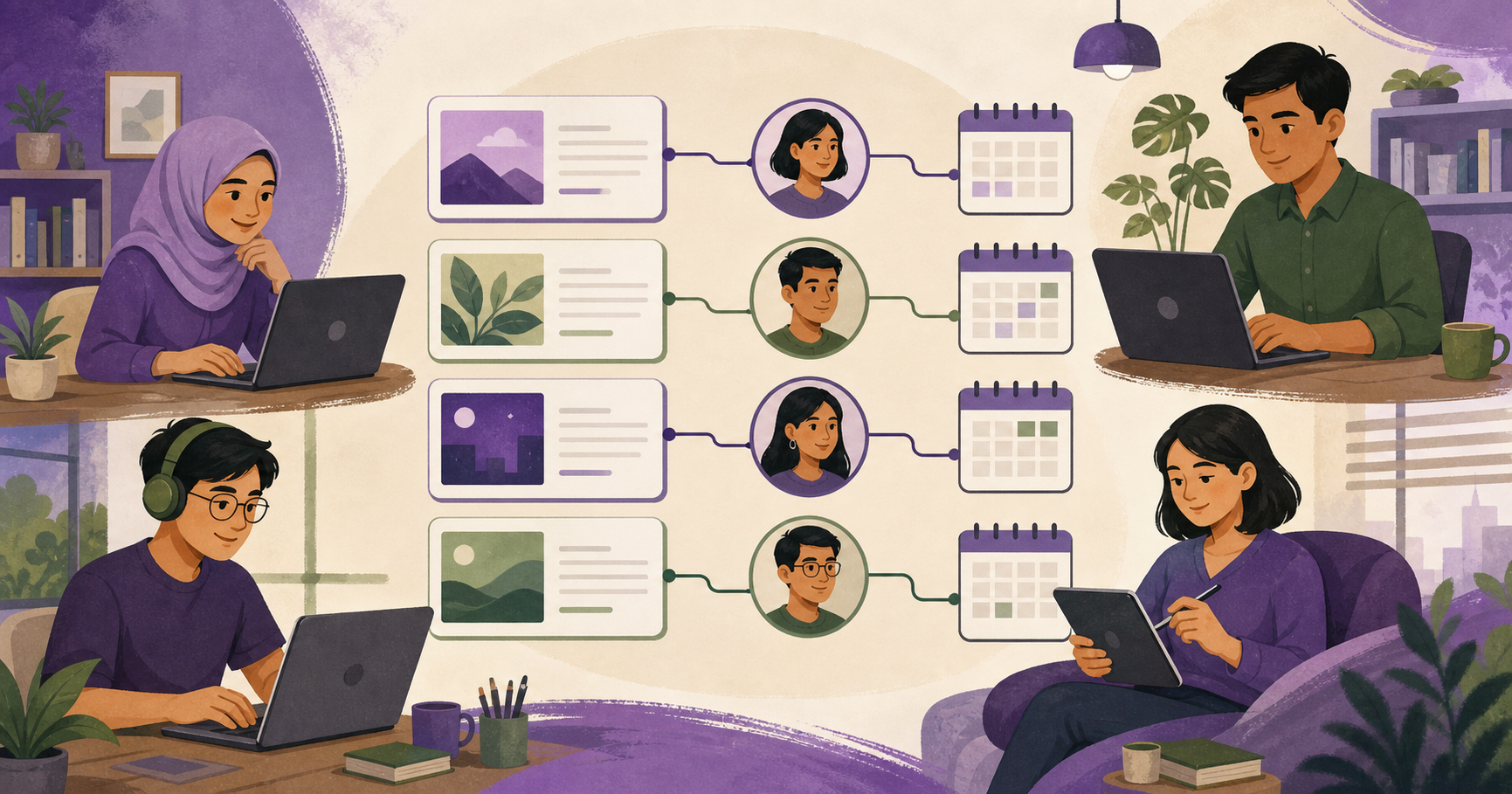Illustration of a remote content workflow
