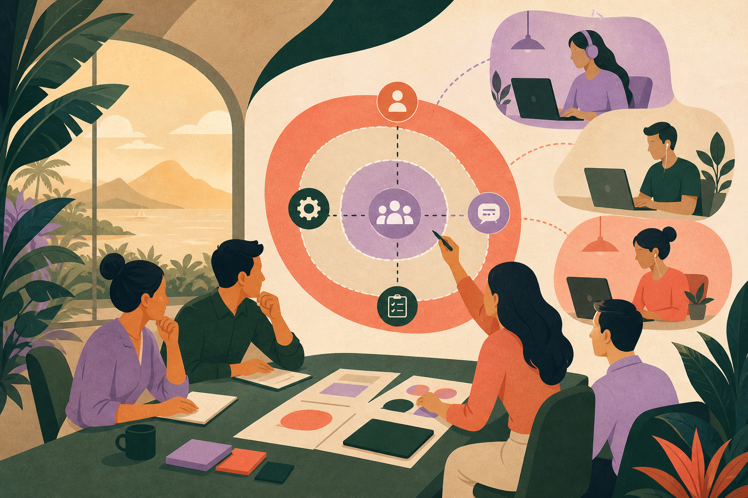 Illustration of a remote content workflow