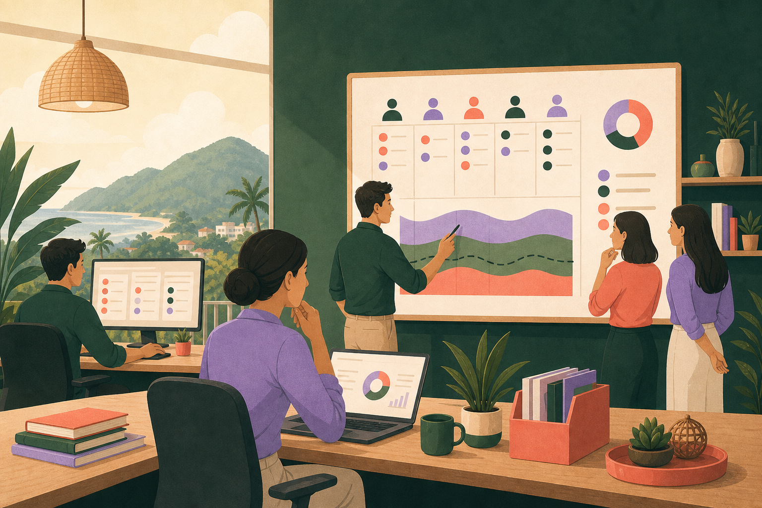 Illustration of a remote content workflow