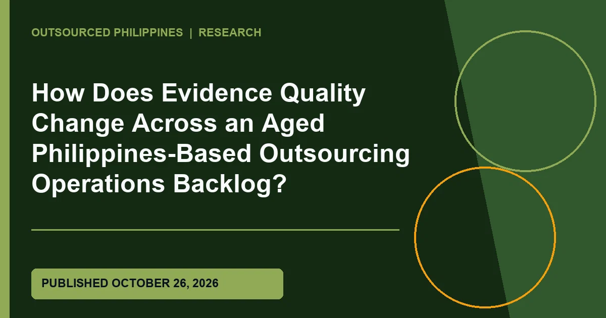 Editorial illustration for In the Philippines-based outsourcing operations workflow, How Does Evidence Quality Change Across an Aged Philippines-Based Outsourcing Operations Backlog?