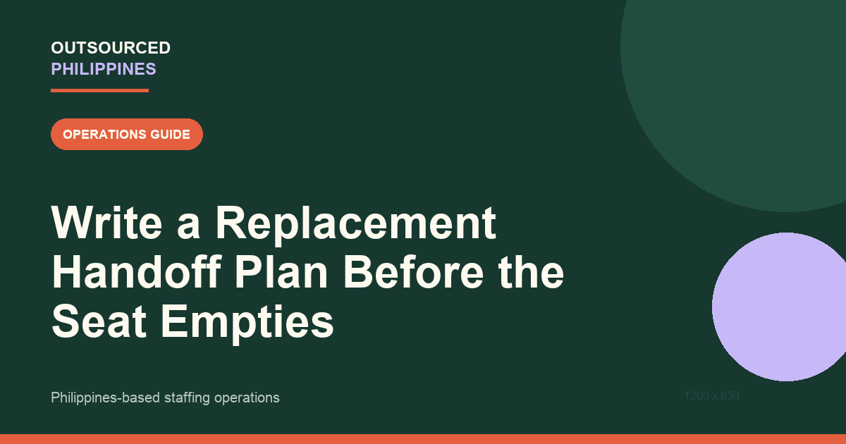 Editorial illustration for Write a Replacement Handoff Plan Before the Seat Empties